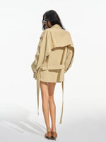 Stand Collar Belted Trench Coat