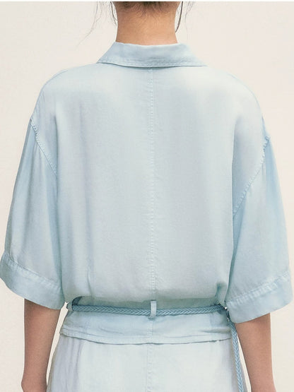 Light Blue Shirt &amp; Shorts Set