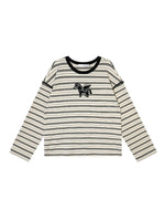 Striped Embroidery Pegasus Tee
