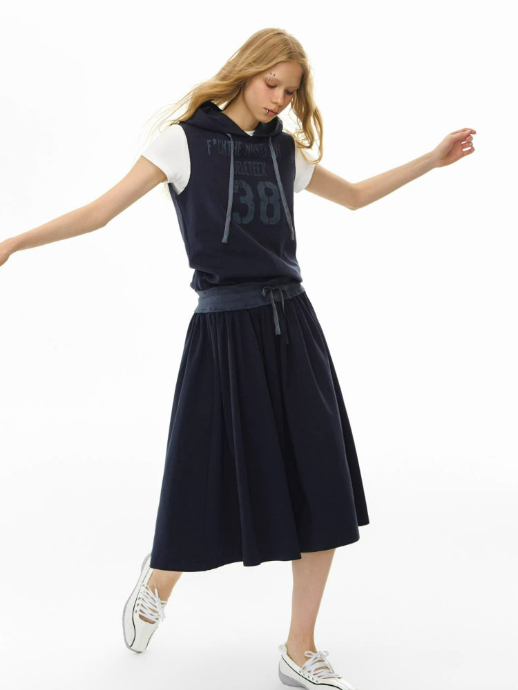 Hooded Sleeveless Jersey Dress