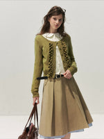 Ruffle Trim Vintage Knit Sweater