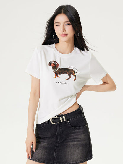 Dachshund Puppy Regular &amp; Slant Shoulder T - shirt