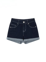 Straight-leg Cuffed Denim Shorts