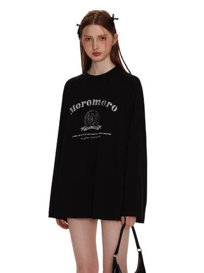Raglan Sleeve Letter Print Long Sleeve