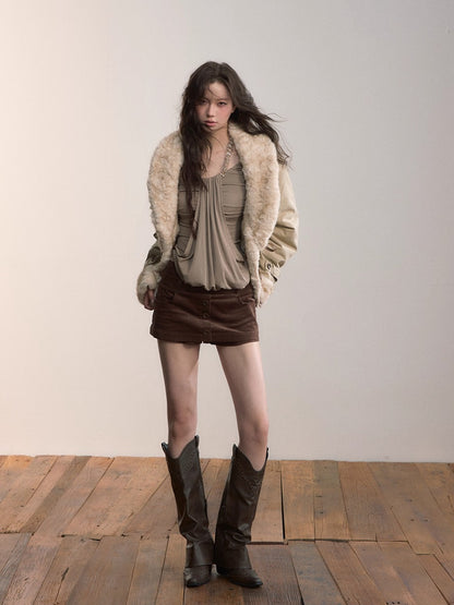 Reversible Eco-Faux Fur Toggle Coat