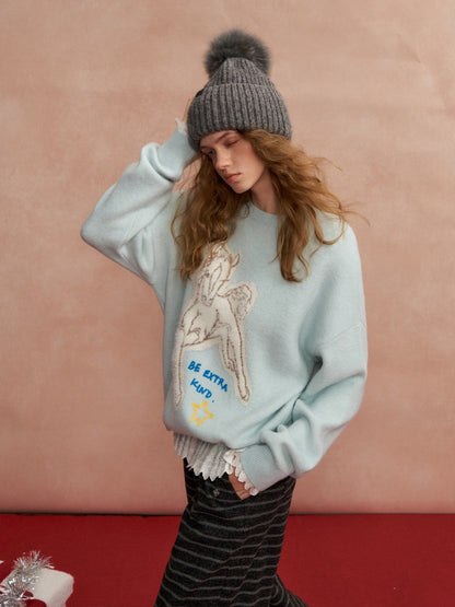 Jacquard Pony Crewneck Sweater