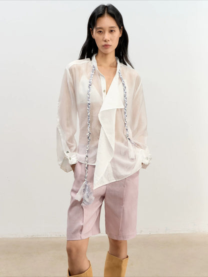 Lyocell Ribbon Blouse