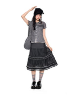 Ruffle Layered Midi Skirt