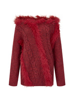 Asymmetric One-Shoulder Knit Sweater