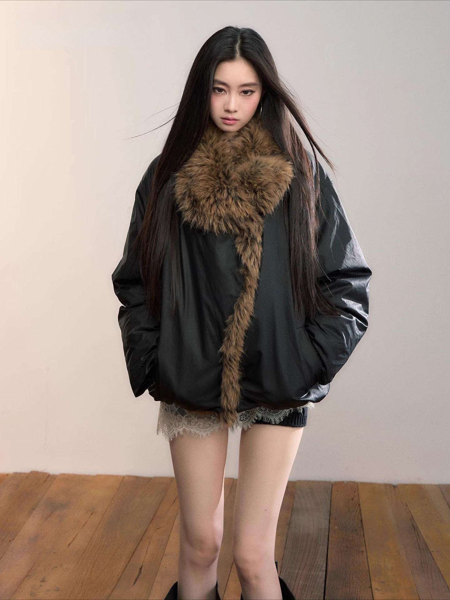 Fur Collar Down Puffer Jacket