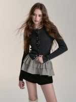Wool-Blend Button Design Cardigan