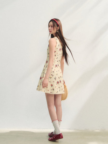 Flower Print Sleeveless Dress
