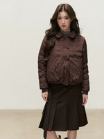 Reversible Floral Peter Pan Collar Down Jacket