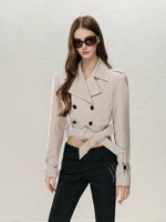 Cropped Belted Trench Coat