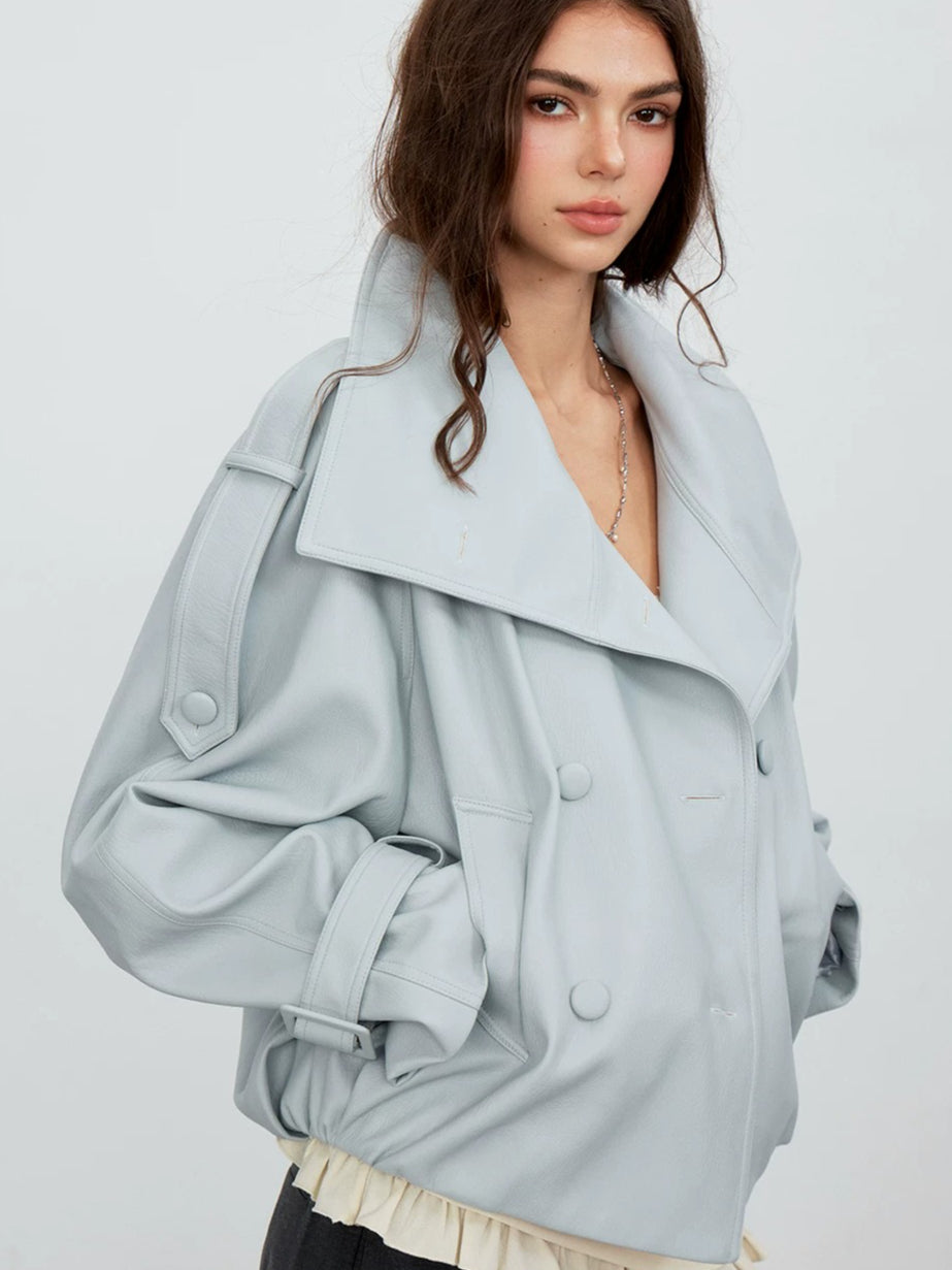 Shawl-Lapel Double-Breasted Jacket