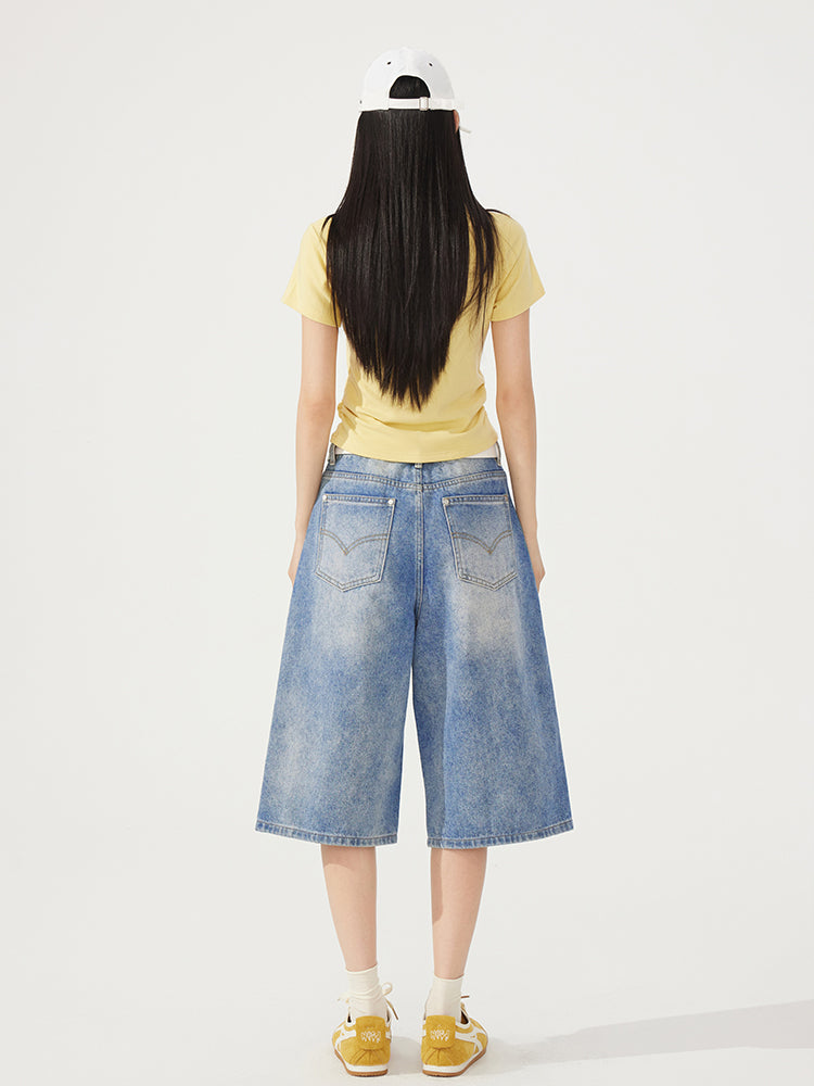 Letter Embroidered High-Elasticity T-Shirt