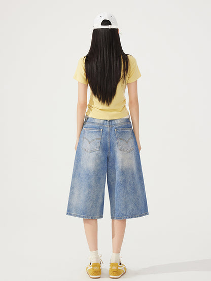 Letter Embroidered High-Elasticity T-Shirt