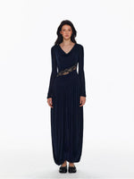 Tencel Wool Lace Waist Knit Dress