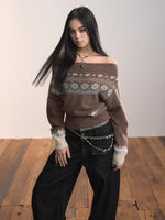 Fair Isle Color-Blocked Wool Blend Knit Top