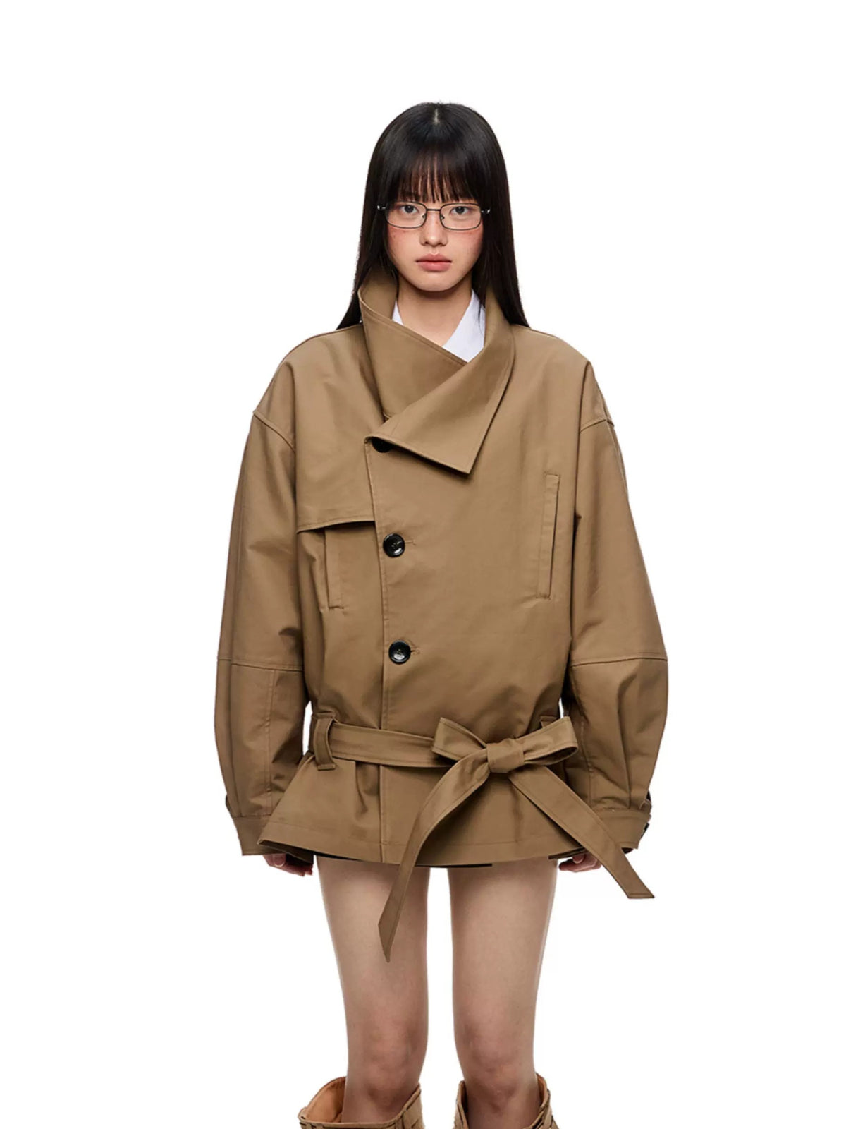Vintage Oversized Lapel Trench Jacket