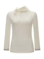 Soft Tie Neck Fitted Sleeve Top