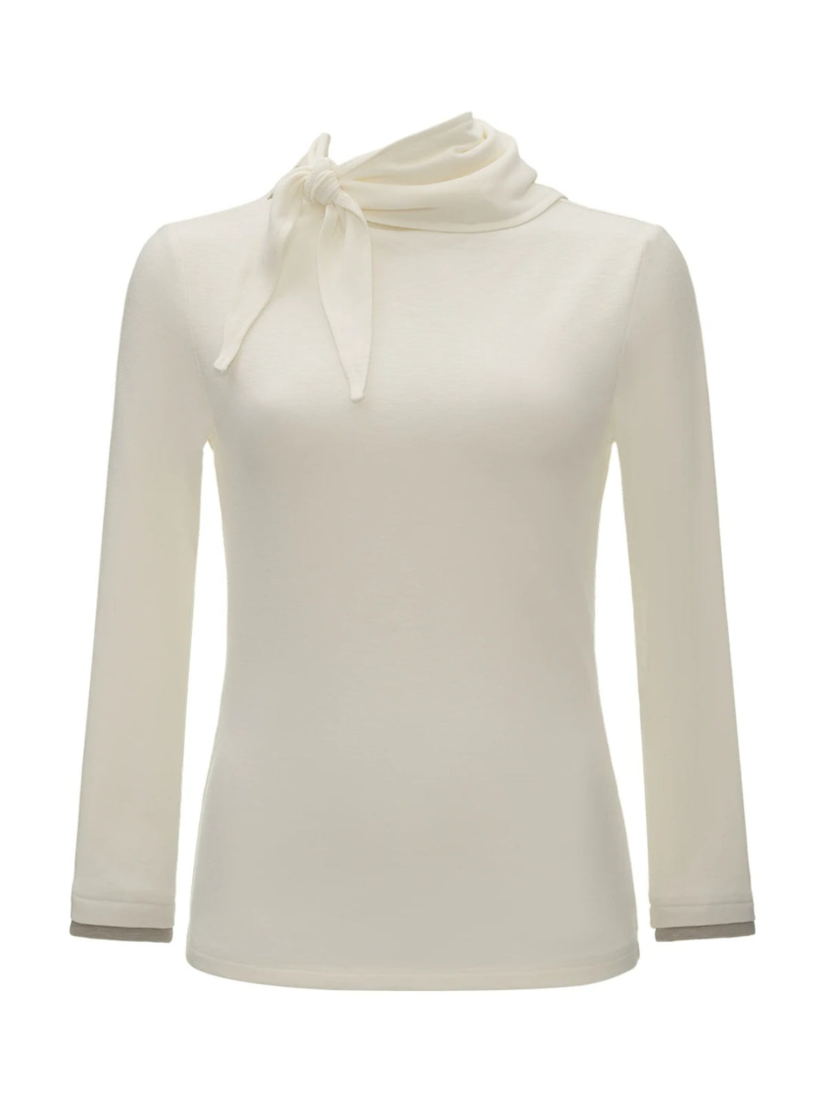 Soft Tie Neck Fitted Sleeve Top