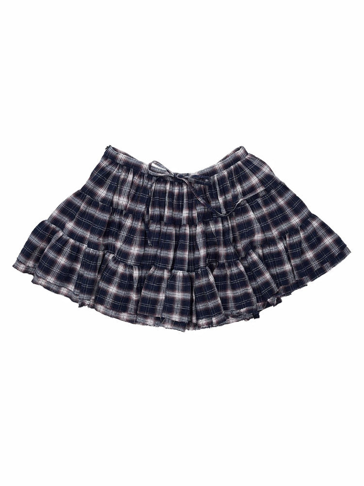 Plaid Shirt &amp; Skort Set