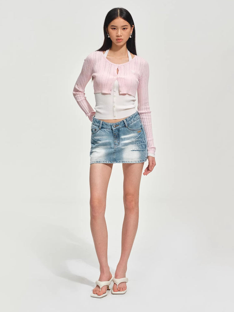 Ballerina Knight Layered Halter Knit Cardigan