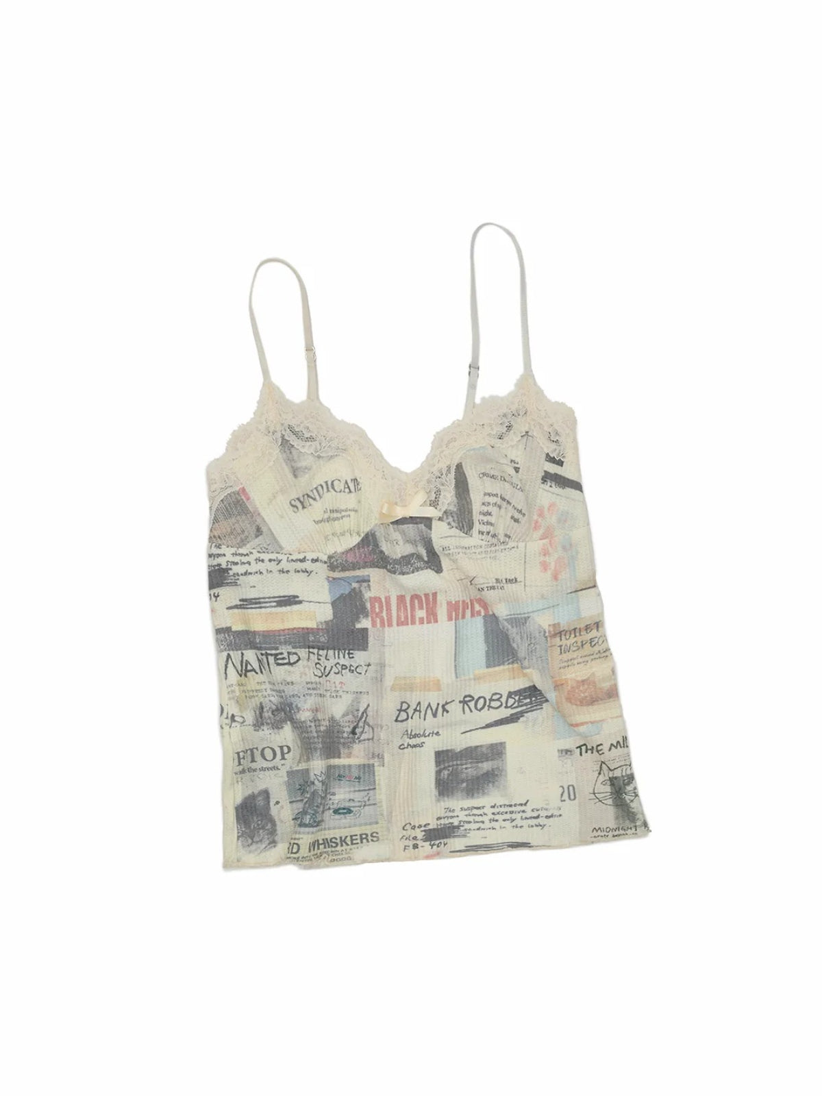 Cat Newspaper Print Waffle Set