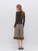 Cable-Knit V-Neck Cardigan