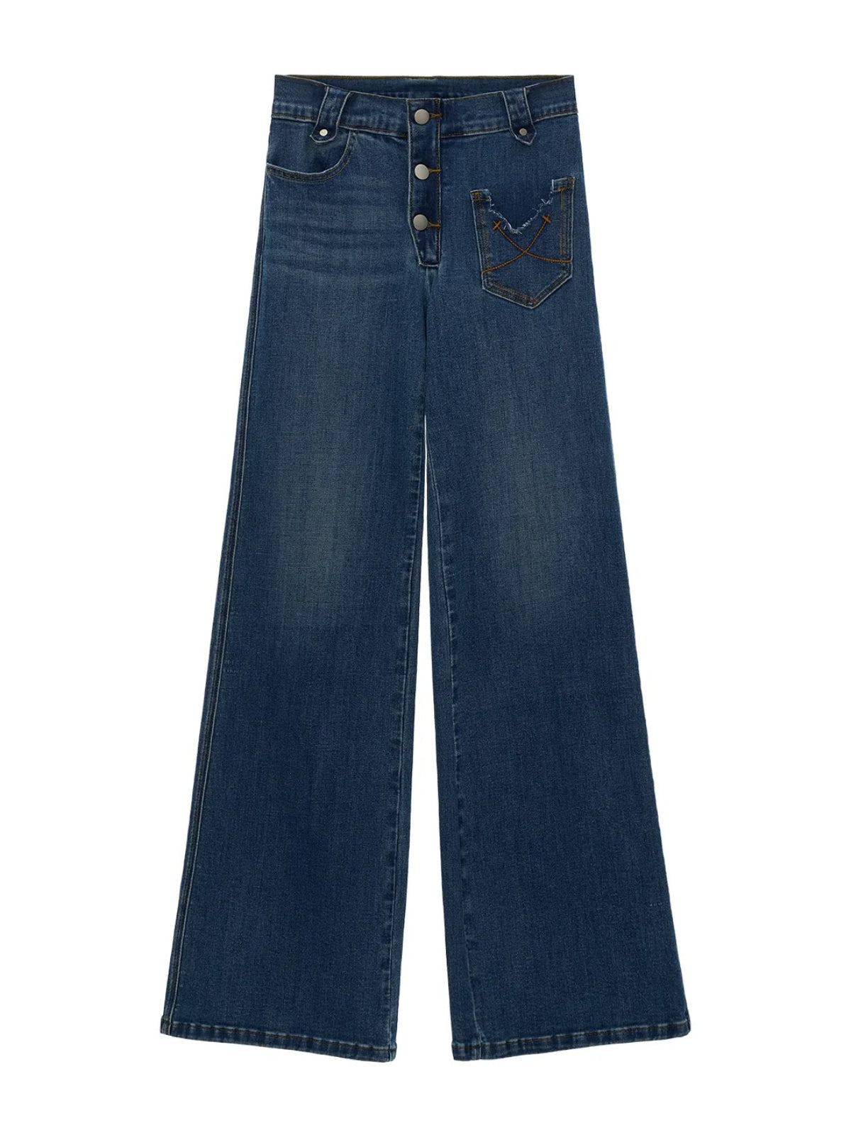 Vintage Distressed Straight-Leg Jeans