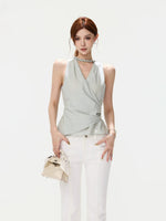 Lyocell Halter Wrap Top