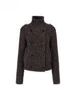 Colorfleck High-Neck Cardigan Jacket