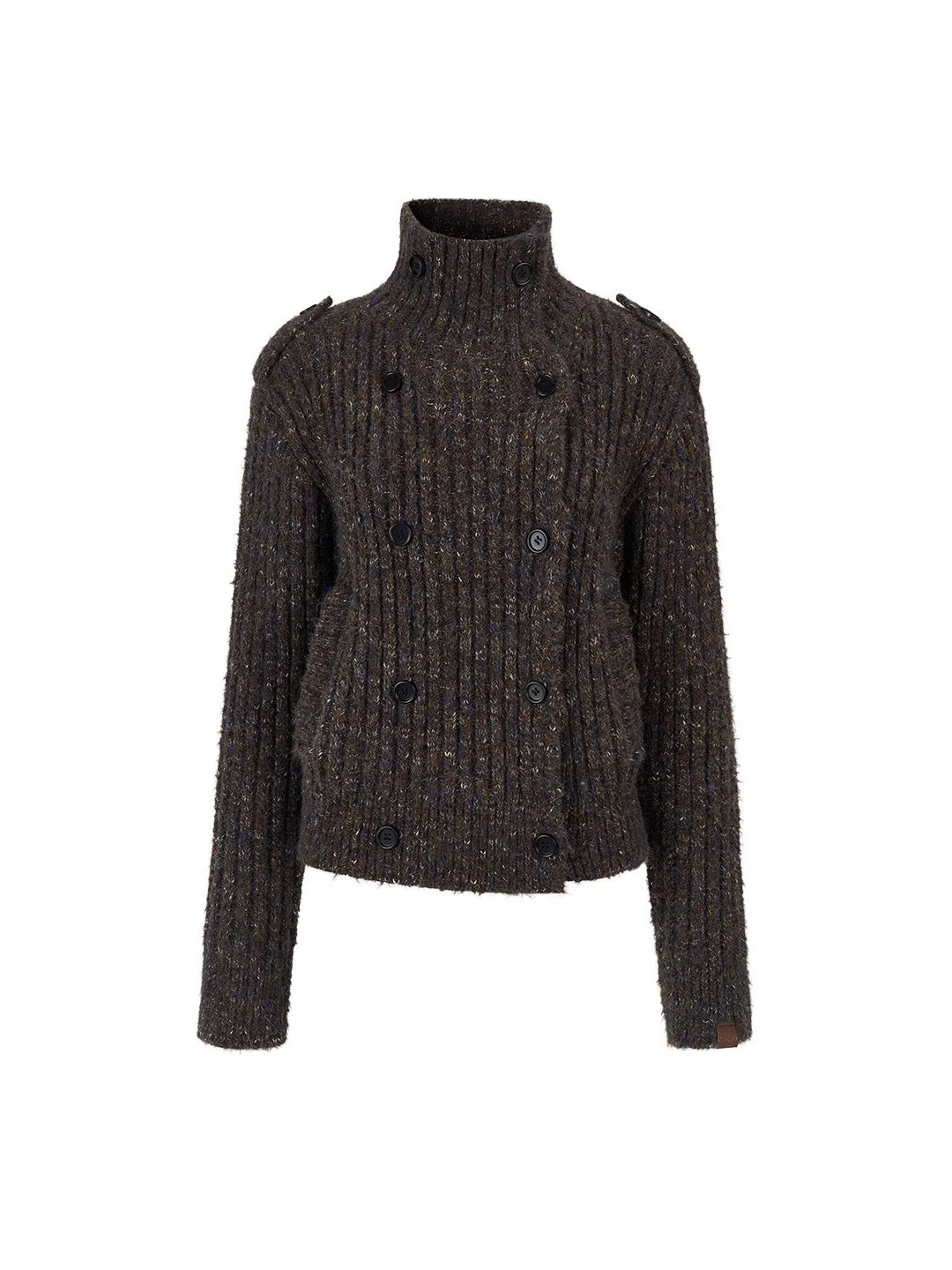 Colorfleck High-Neck Cardigan Jacket