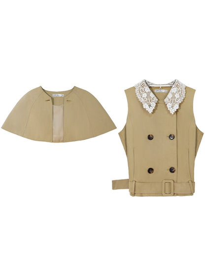Lace Collar Cape Jacket