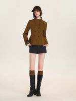 Belted Wool Blend Tailored Shorts