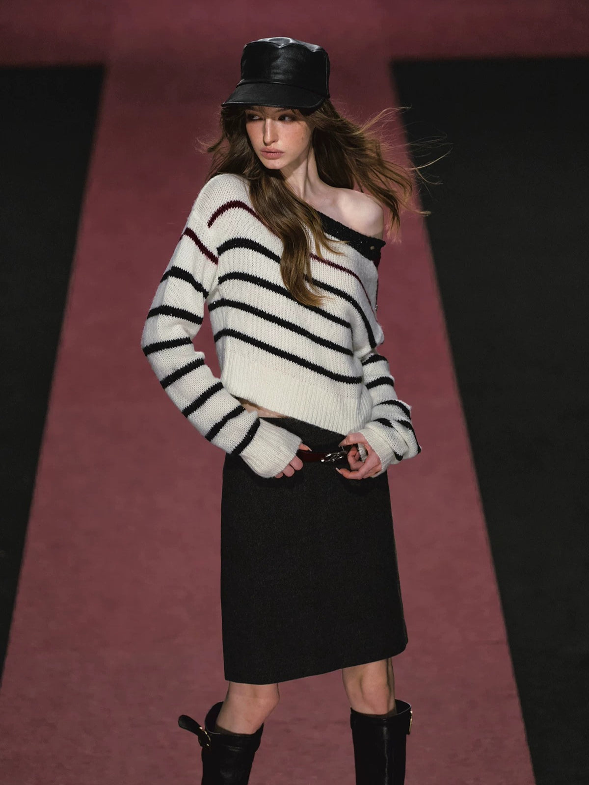 Slanted Stripe Knit Top