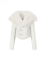 Faux Fur Collar Cropped Down Jacket