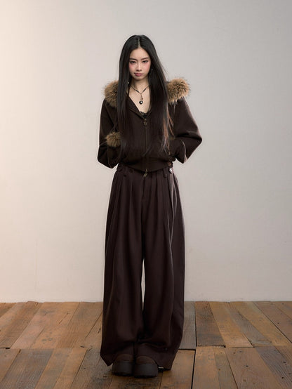 Pleated Wide-Leg Pants