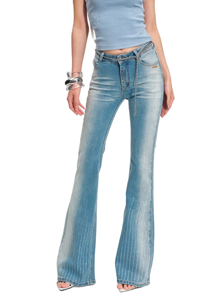 Mid-Rise Stretch Flared Jeans