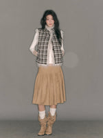 Reversible Plaid Faux Fur Vest