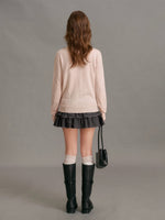 Lace Trim V Neck Knit Cardigan