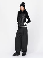 Wool Wide Leg Tailored Pants