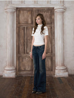 Rivet Low-Rise Flare Jeans