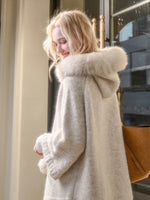 Soft Grace Wool-Blend Knitted Cape Dress