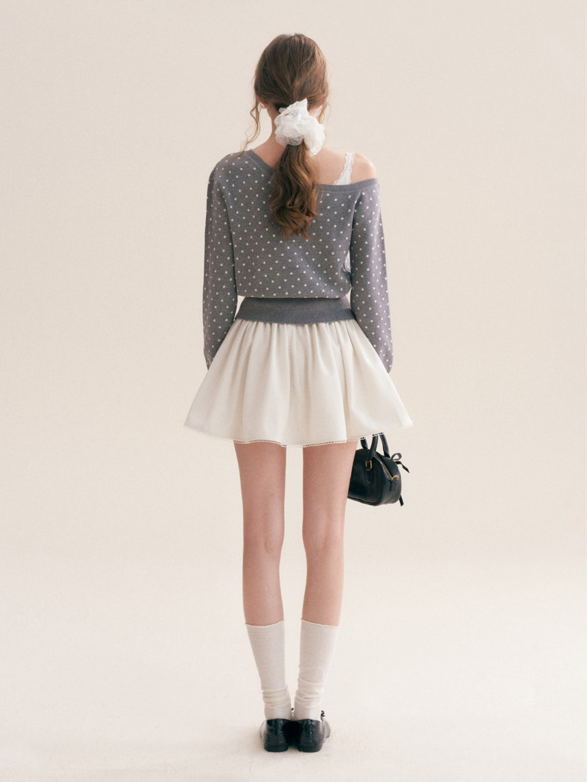 Polka Dot Knit Cardigan