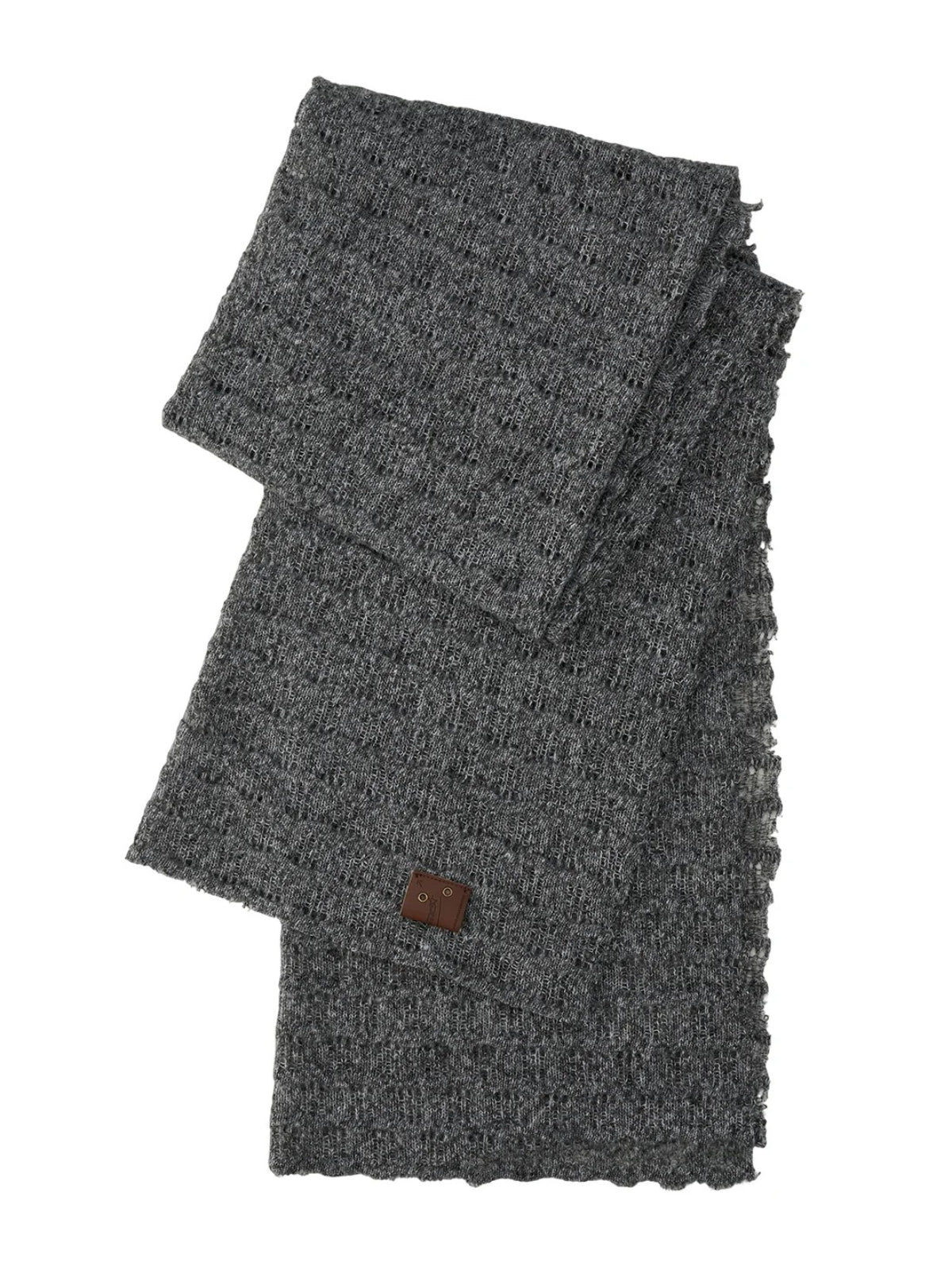 Textured Wave Knit Scarf