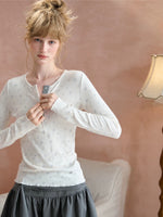Wildflower Henley Long Sleeve Tee