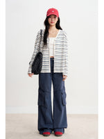 High Waist Cotton Cargo Pants
