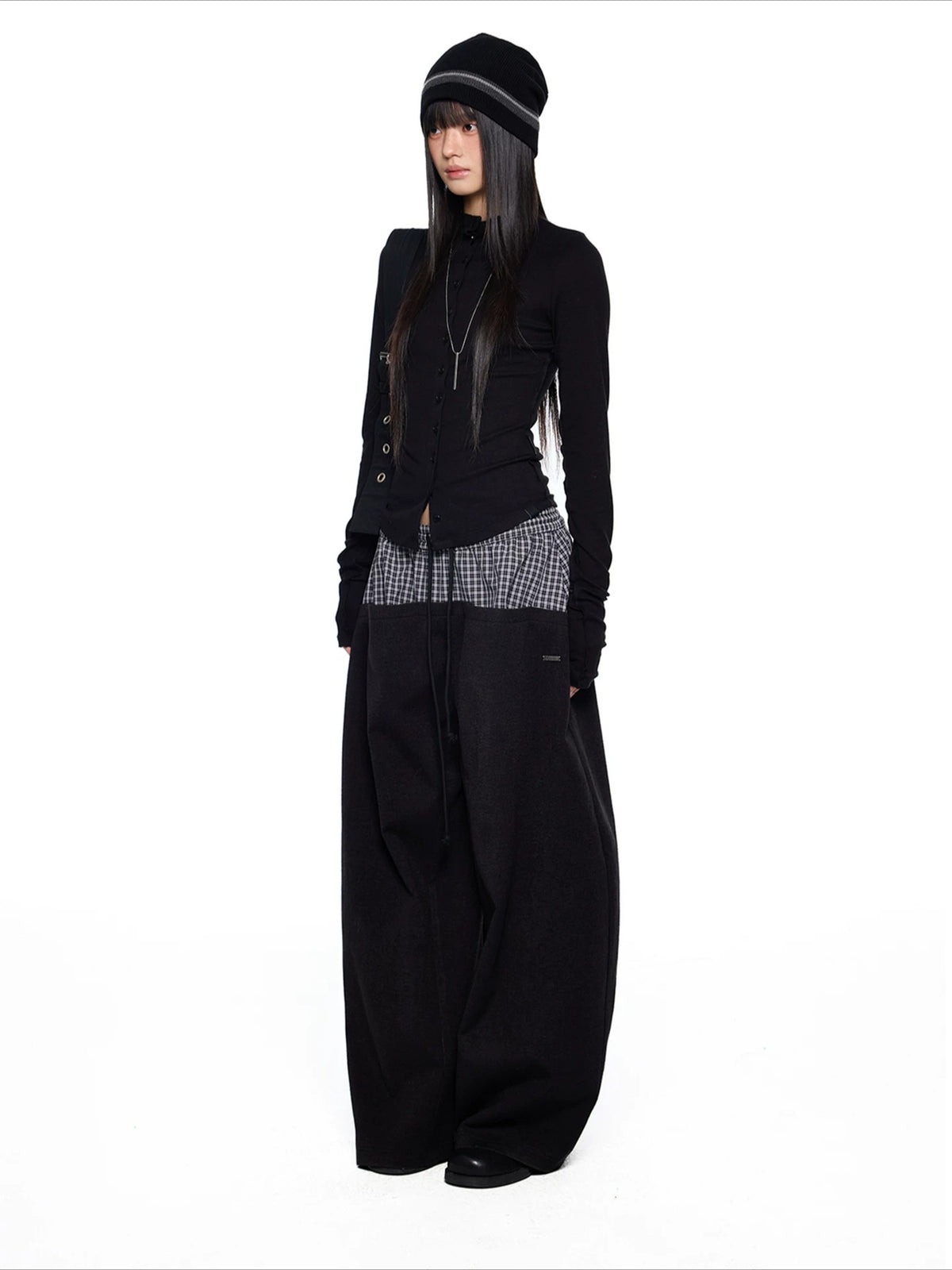 Slim Pleated Long Sleeve Top